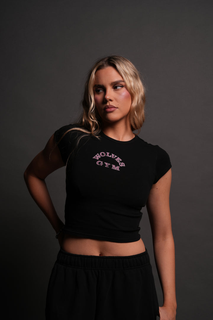 Wolves Gym V2 "Baby" Tee in Black