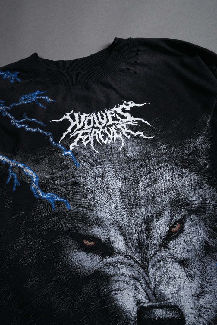 We Were Never the Same Distressed Grunge Tee in Black Drift Wash