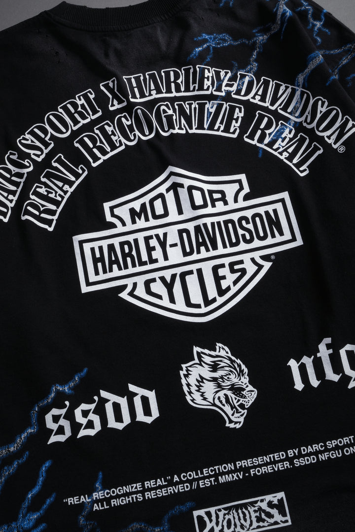 We Were Never the Same Distressed Grunge Tee in Black Drift Wash