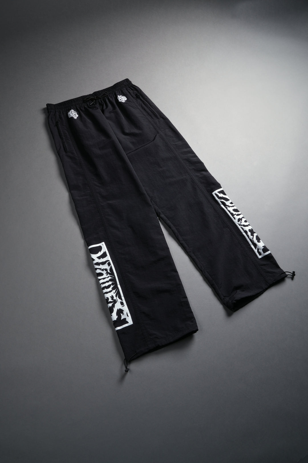Midnight Wolves Remind Track Pants in Black/Black
