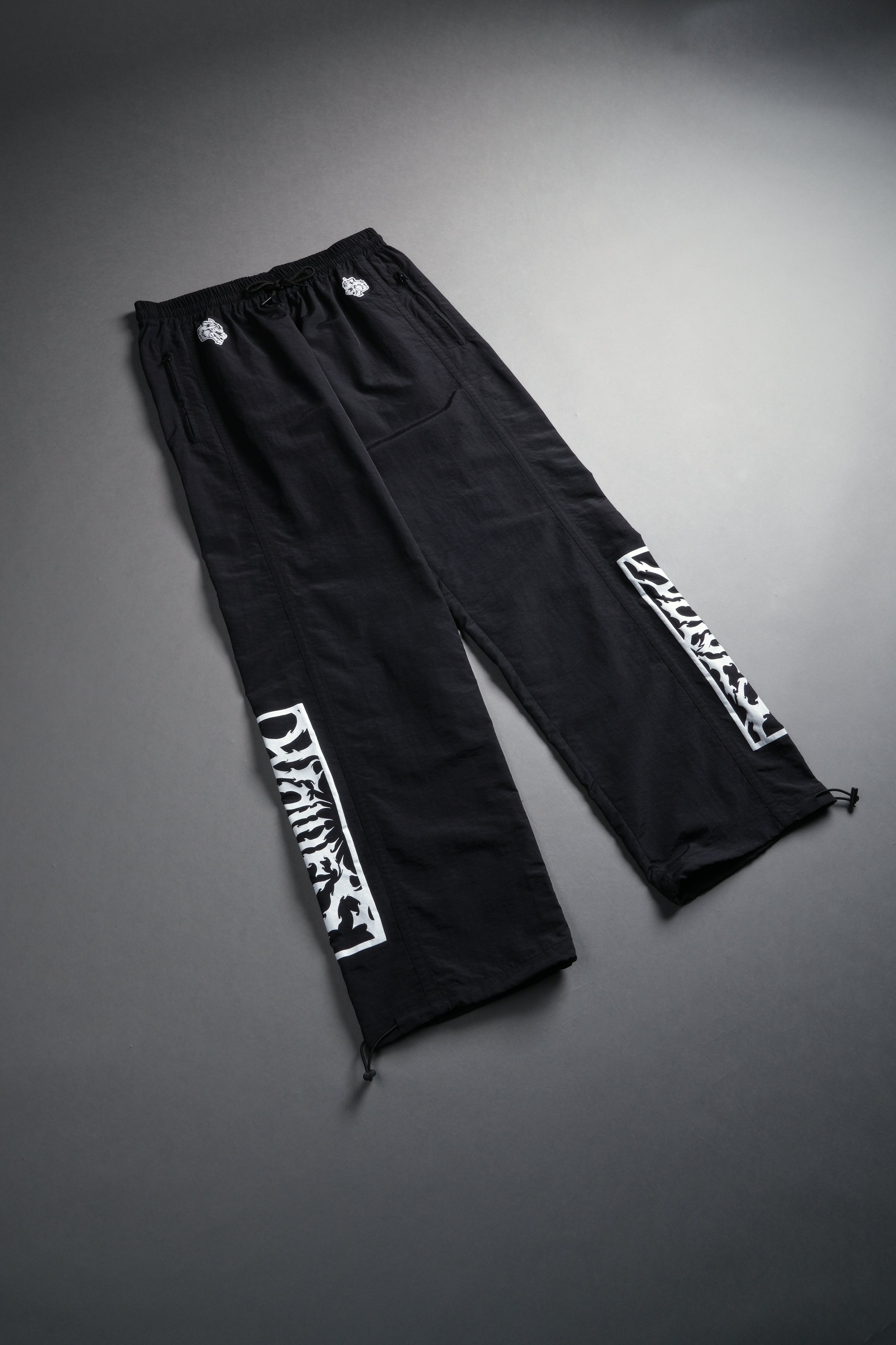 Midnight Wolves Remind Track Pants in Black/Black