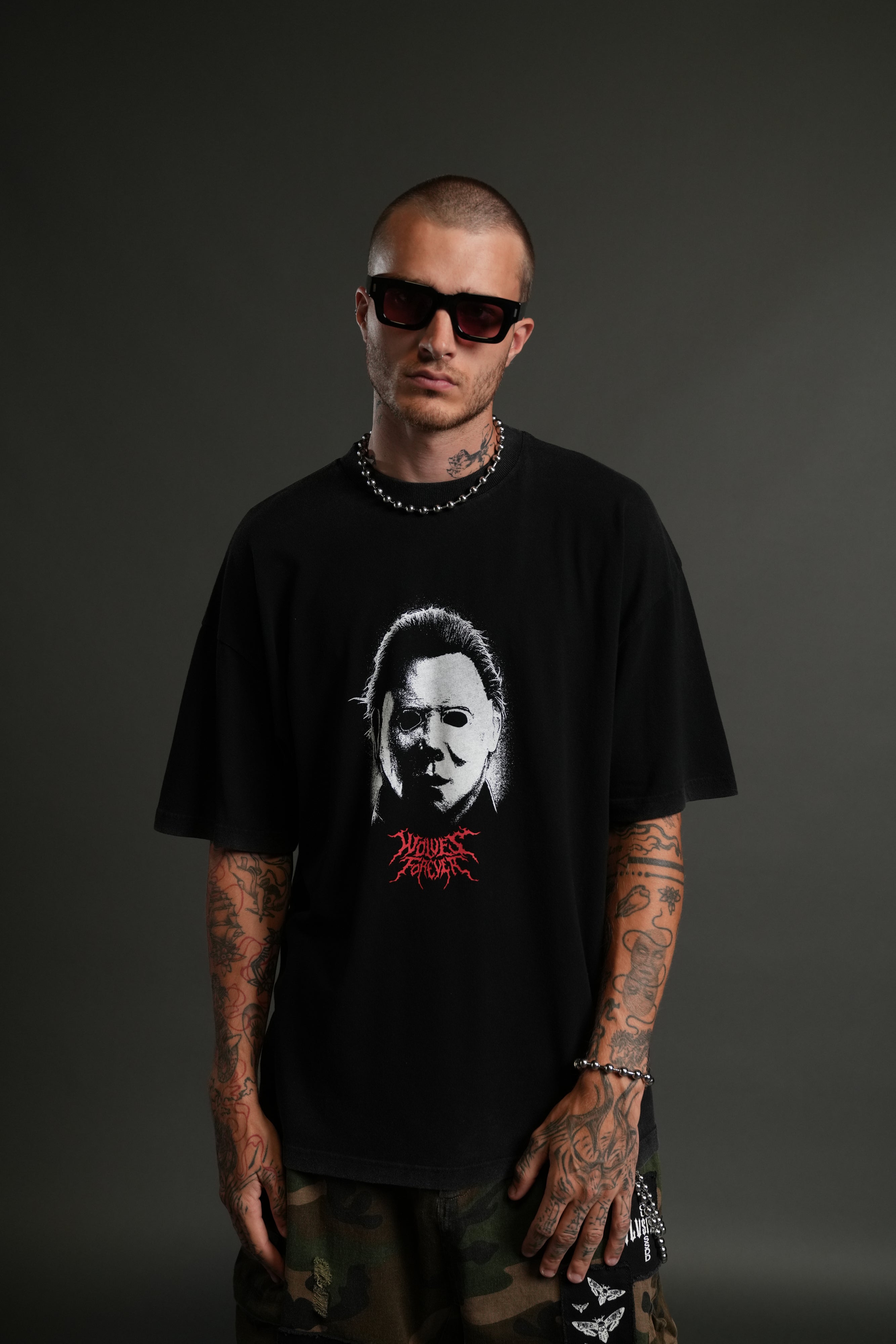 Watch Your Back "Premium" Oversized Tee in Black