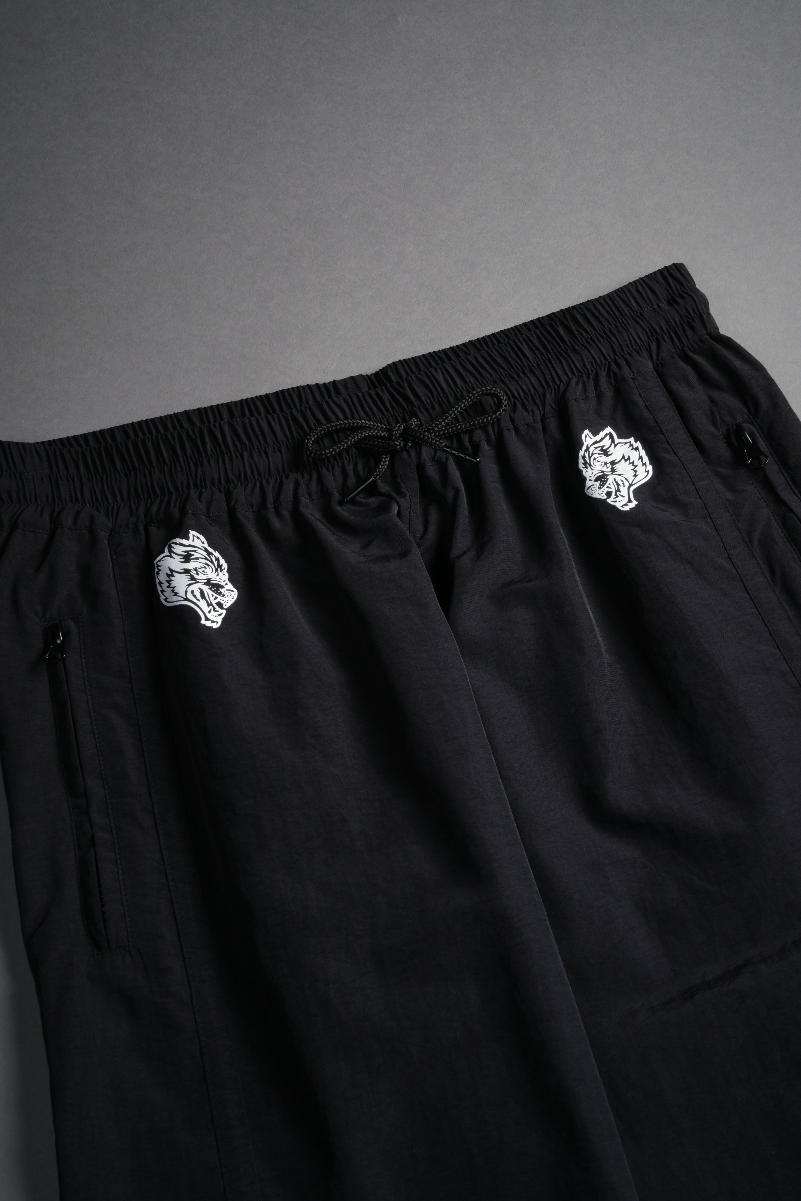 Midnight Wolves Remind Track Pants in Black/Black