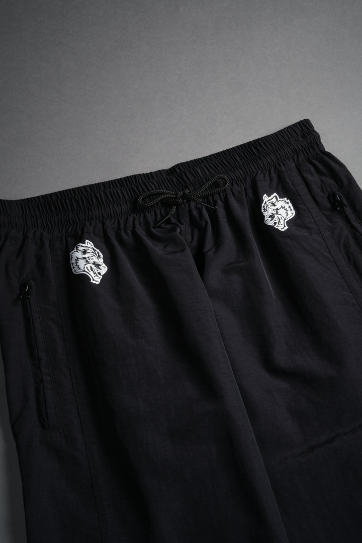 Midnight Wolves Remind Track Pants in Black/Black