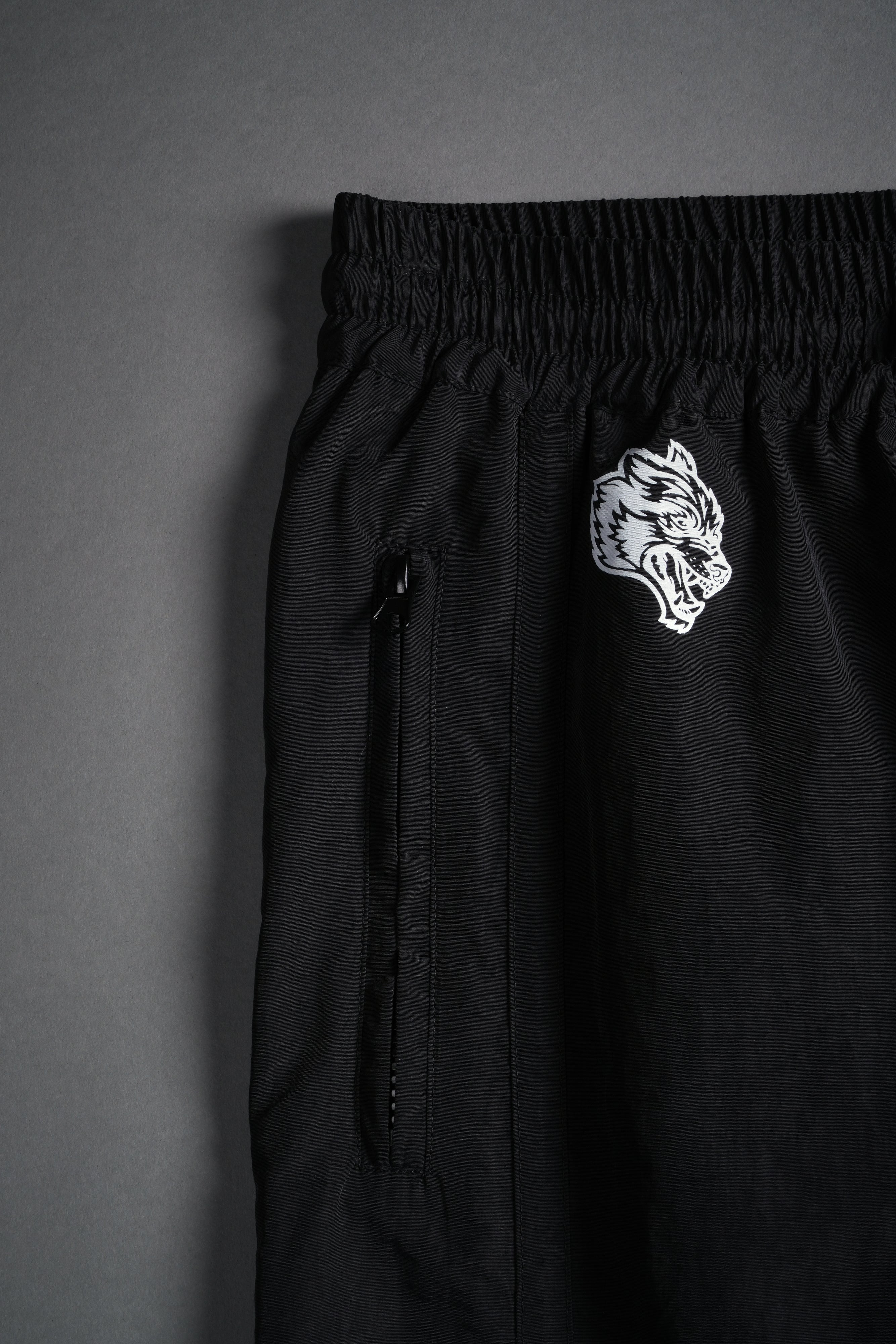Midnight Wolves Remind Track Pants in Black/Black
