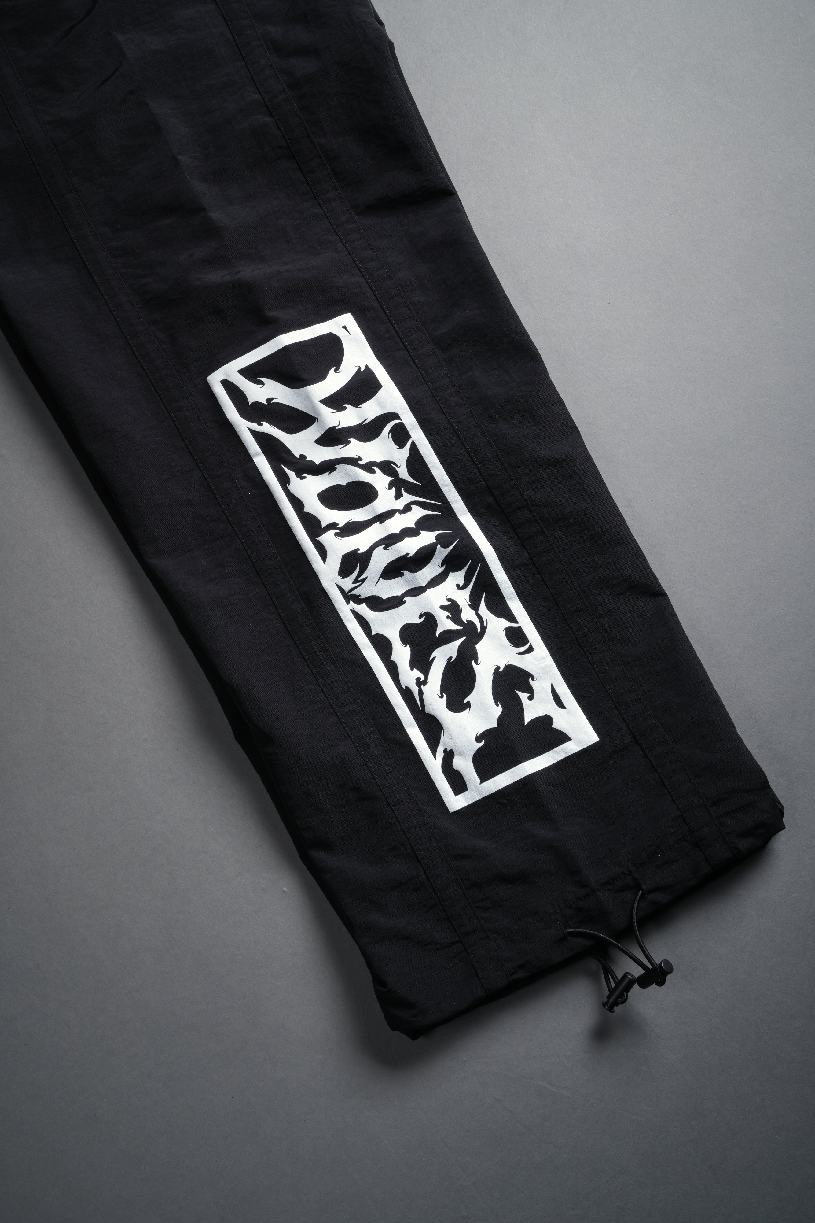 Midnight Wolves Remind Track Pants in Black/Black