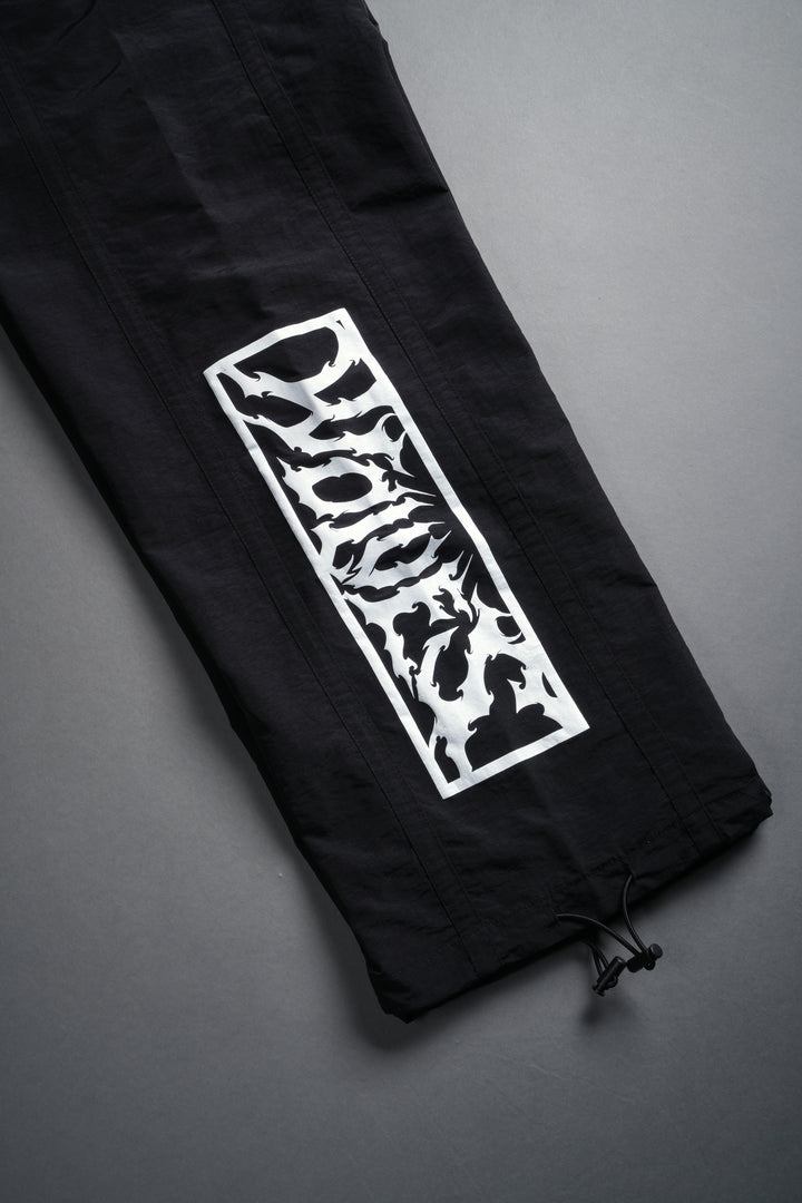 Midnight Wolves Remind Track Pants in Black/Black