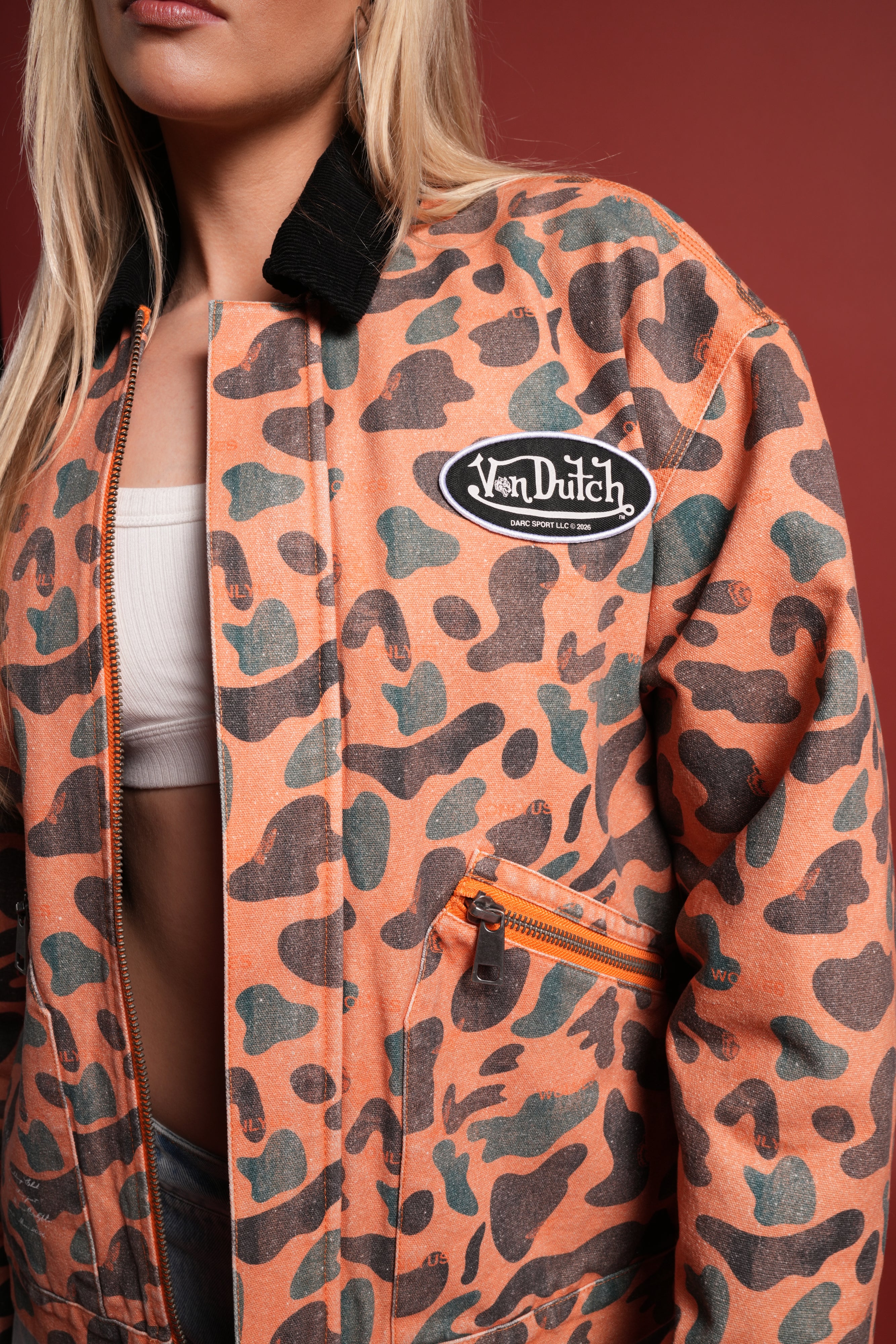 VD Chopper Earl Jacket in DSVD Orange Spot Camo