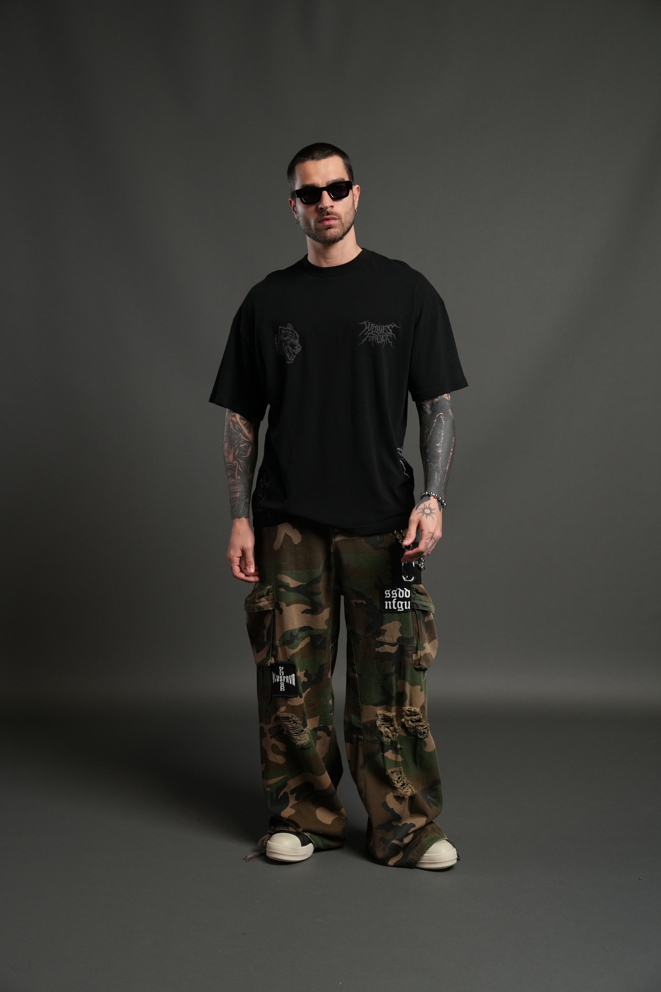 Darc Akuma "Side By Side" Series Premium Oversized Tee in Black