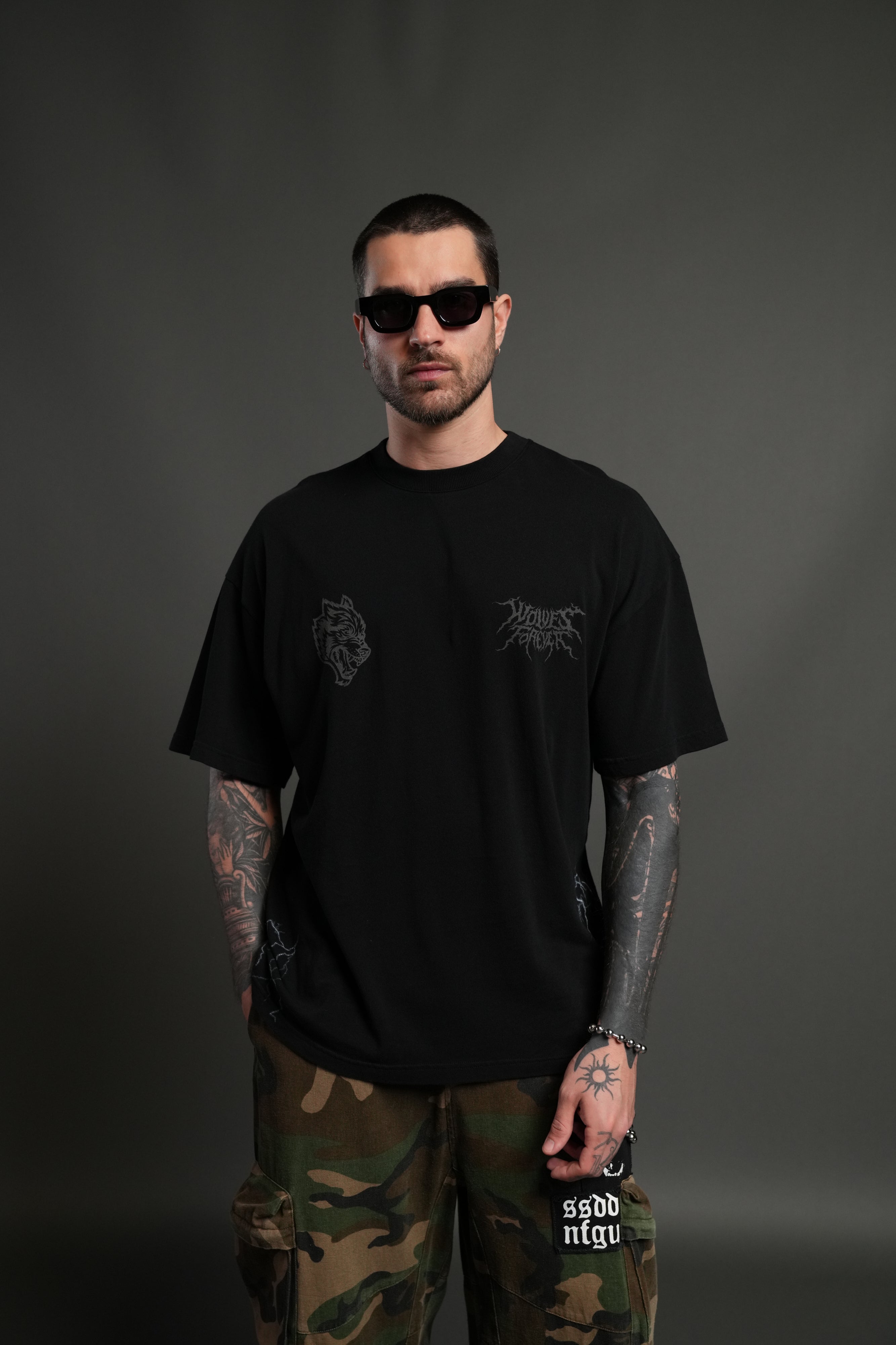 Darc Akuma "Side By Side" Series Premium Oversized Tee in Black