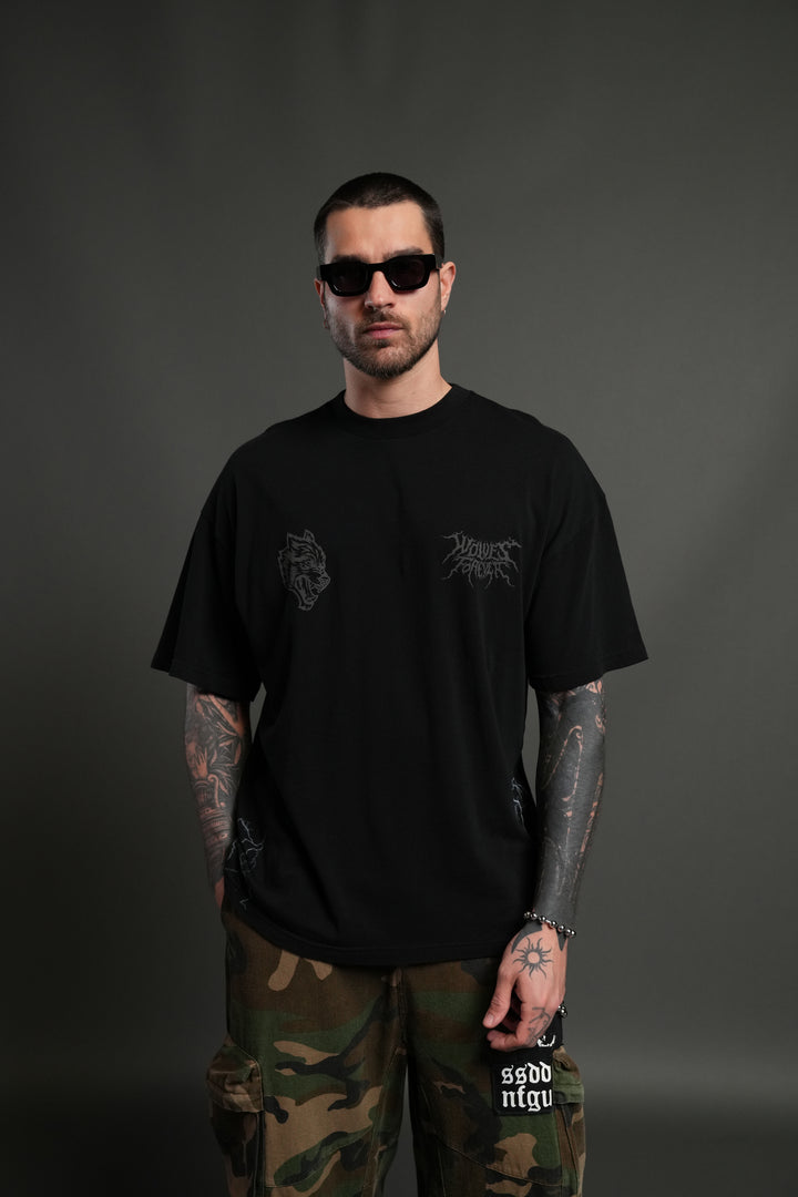 Darc Akuma "Side By Side" Series Premium Oversized Tee in Black