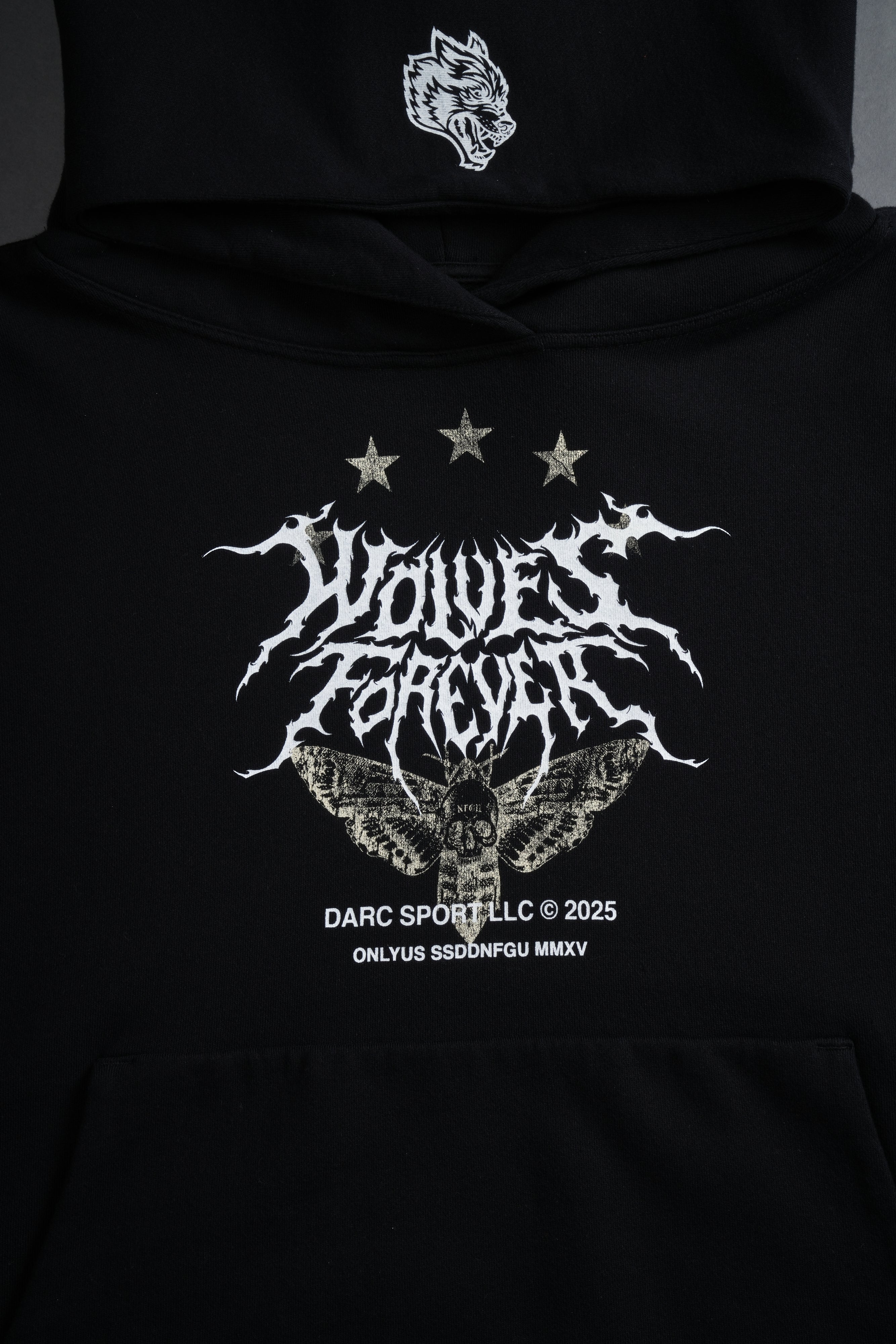 Iron Pack Grunge Gage Cap Sleeve Hoodie in Black