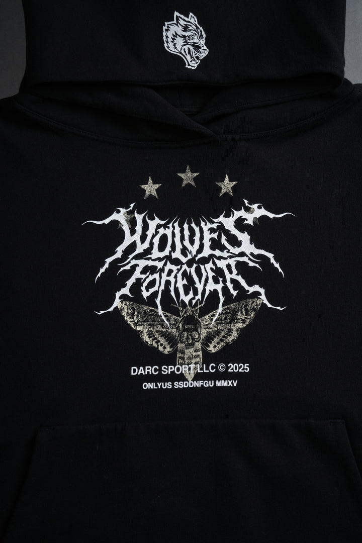 Iron Pack Grunge Gage Cap Sleeve Hoodie in Black