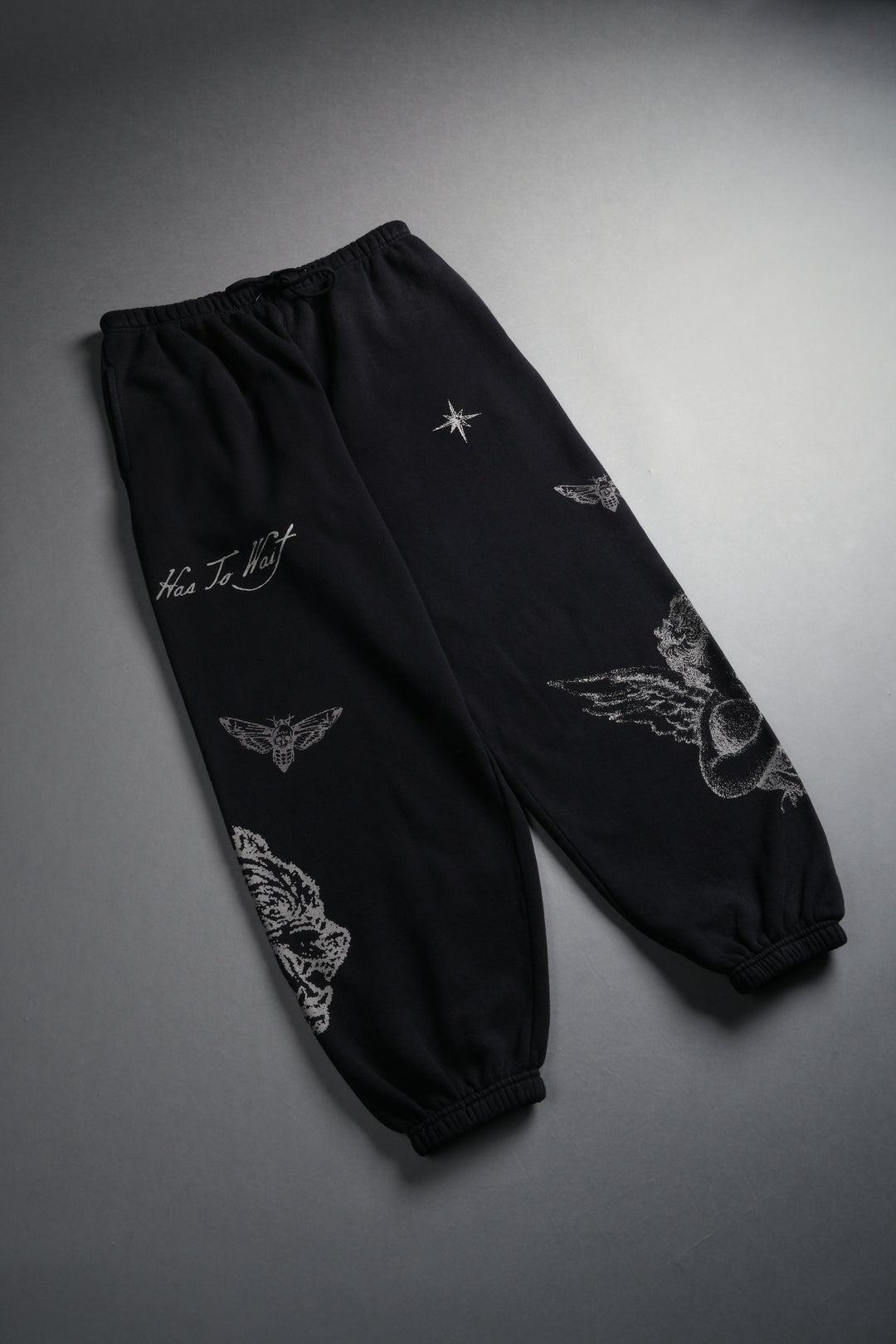 Sacred Flash Lightweight Lounger Sweat Pants in Black Drift Wash