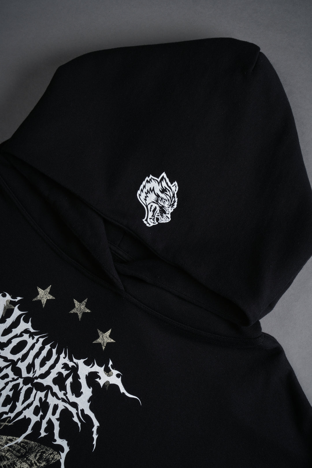 Iron Pack Grunge Gage Cap Sleeve Hoodie in Black