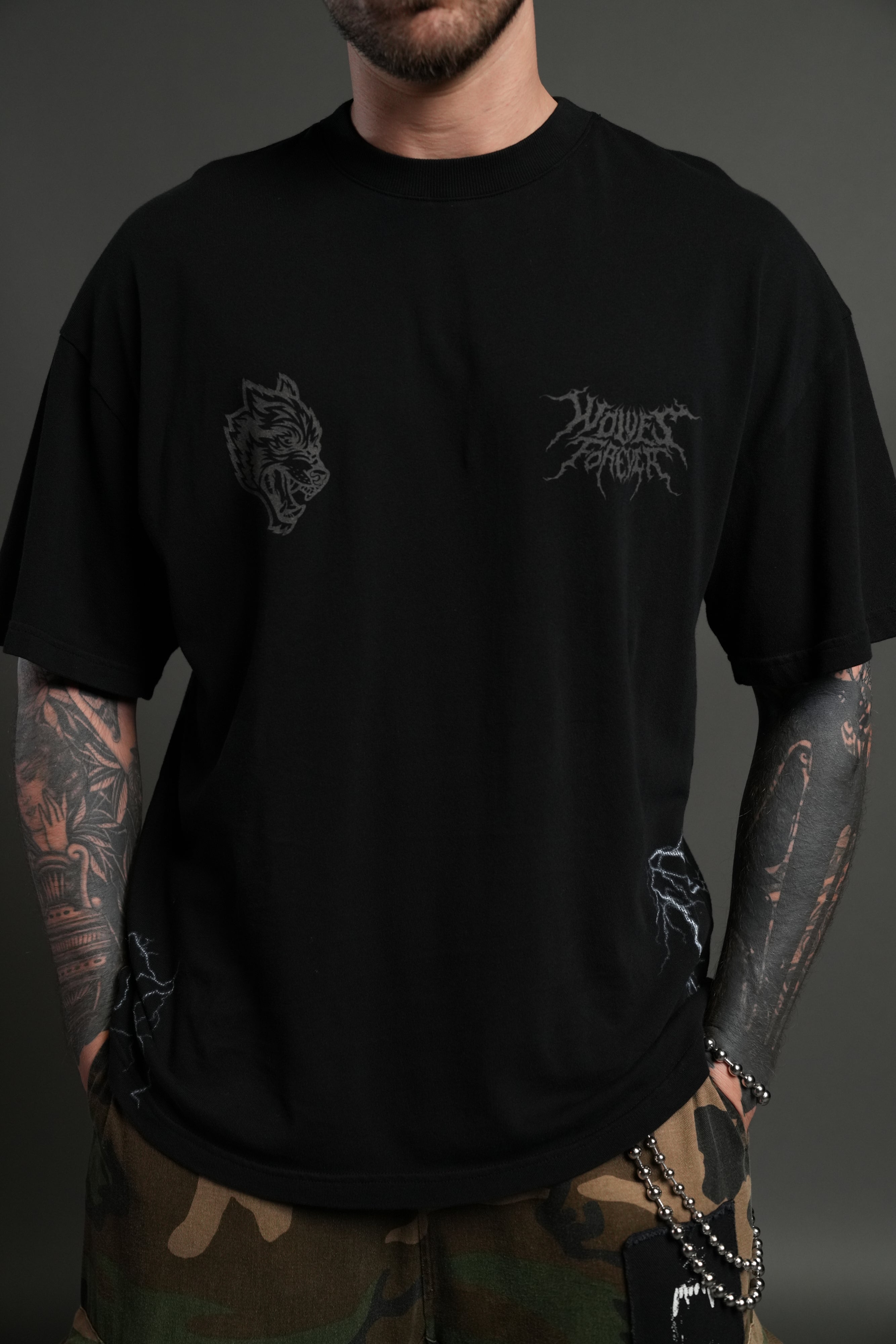 Darc Akuma "Side By Side" Series Premium Oversized Tee in Black