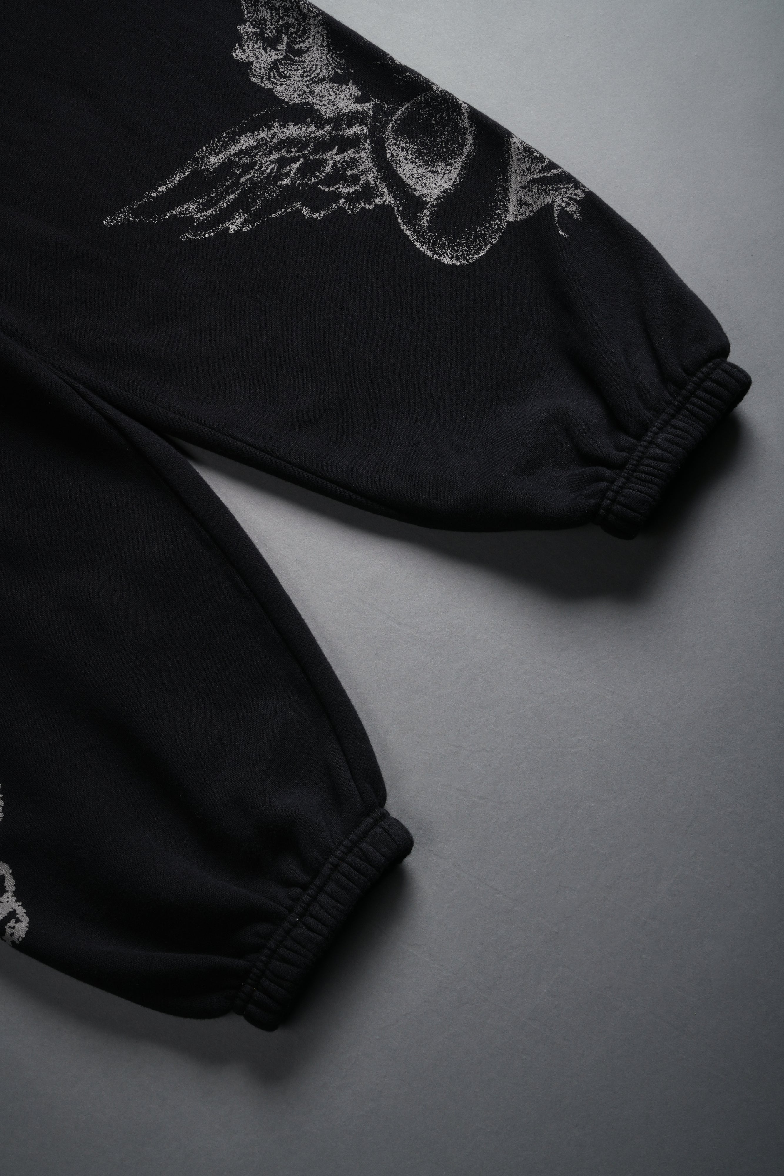 Sacred Flash Lightweight Lounger Sweat Pants in Black Drift Wash