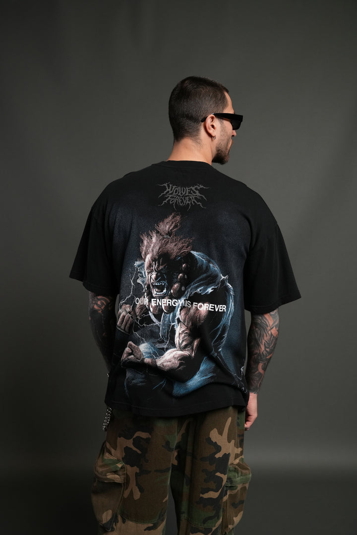 Darc Akuma "Side By Side" Series Premium Oversized Tee in Black
