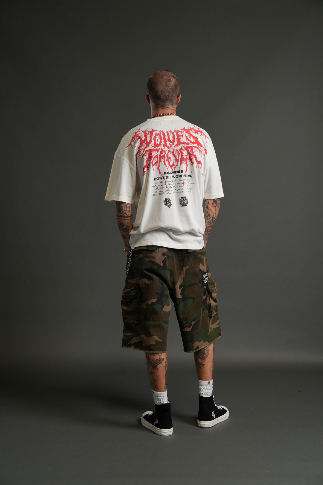 Watch Your Back "Premium" Oversized Tee in Cream