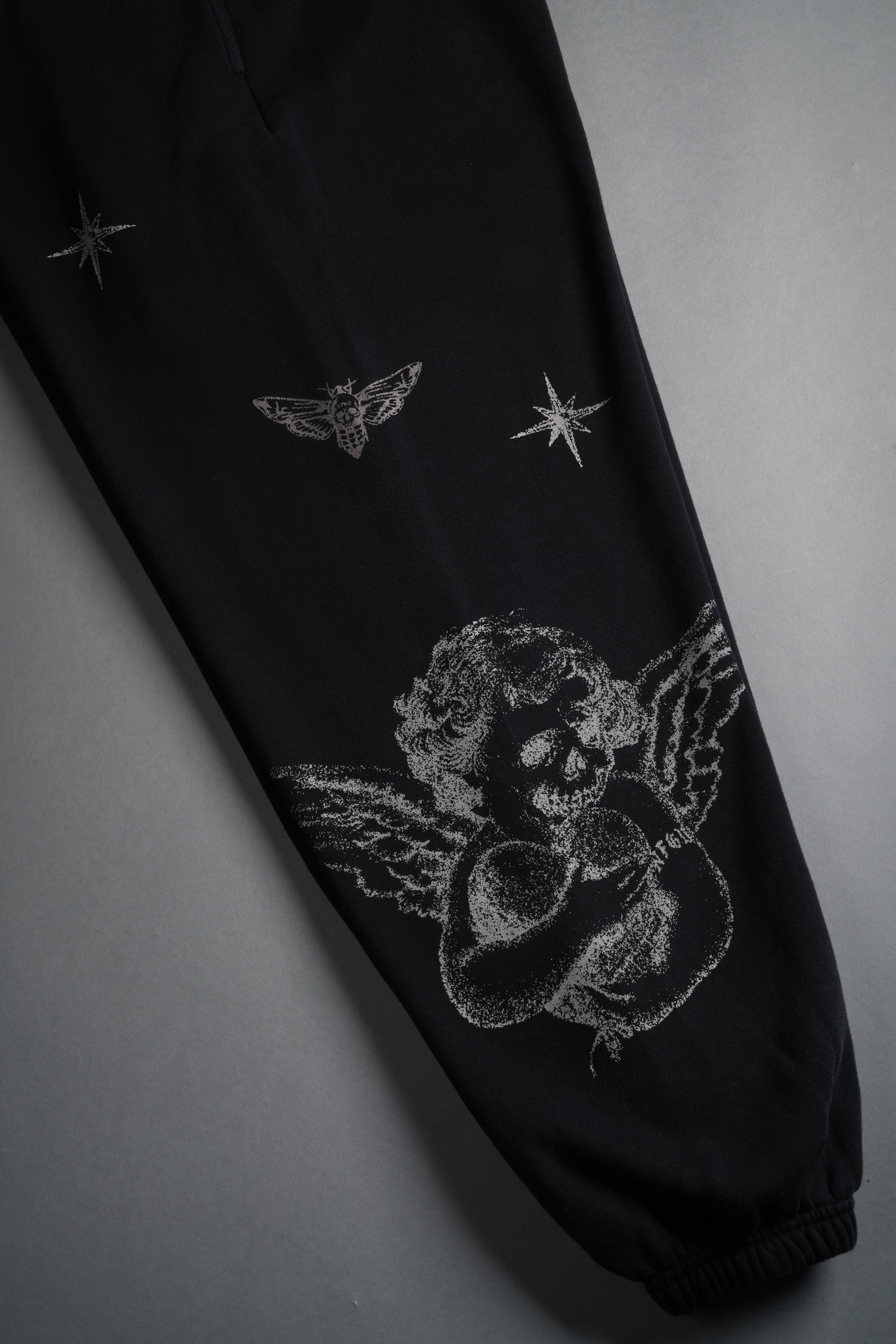 Sacred Flash Lightweight Lounger Sweat Pants in Black Drift Wash