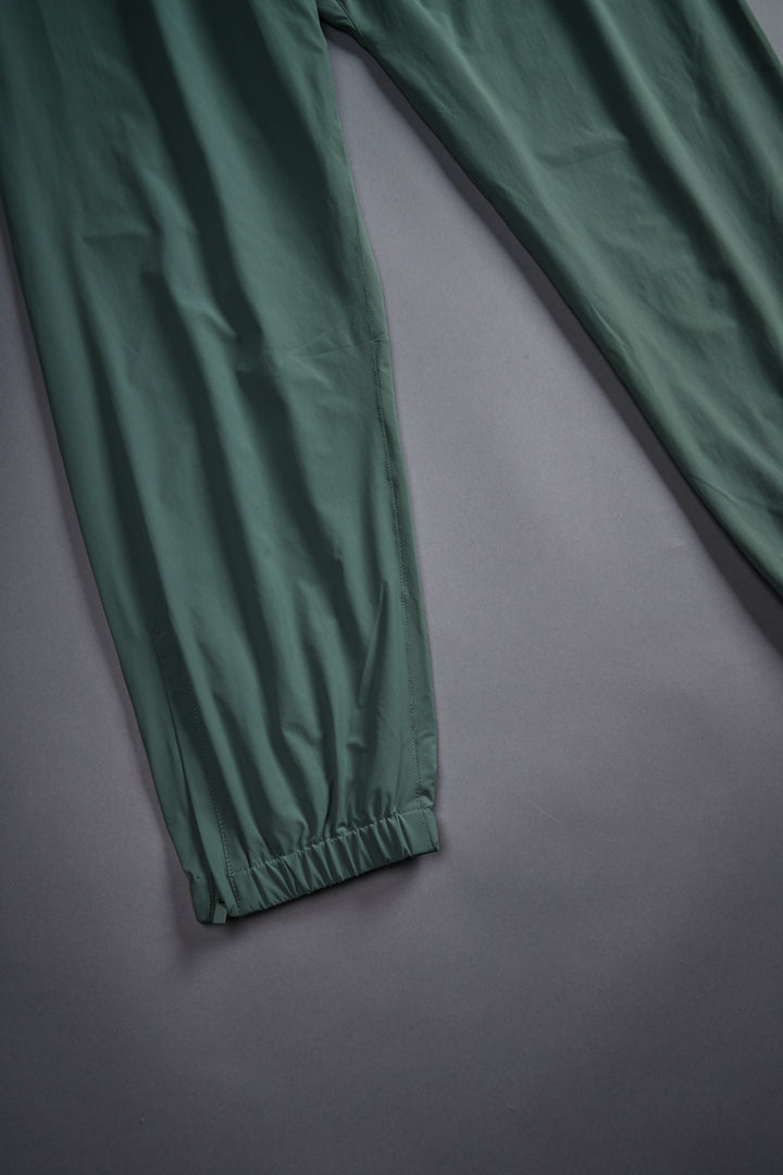 Dual Wolf Head Hybrid Nylon Track Pants in Hunter Green