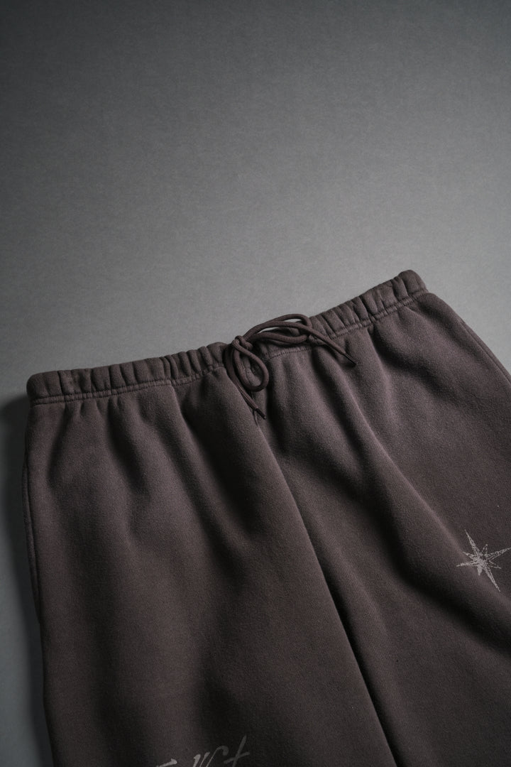 Sacred Flash Lightweight Lounger Sweat Pants in Darc Brown Drift Wash
