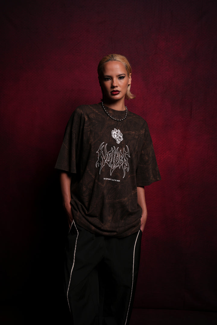 Origin Hesh "Premium" Oversized Tee in Brown Driftwood Forest Camo