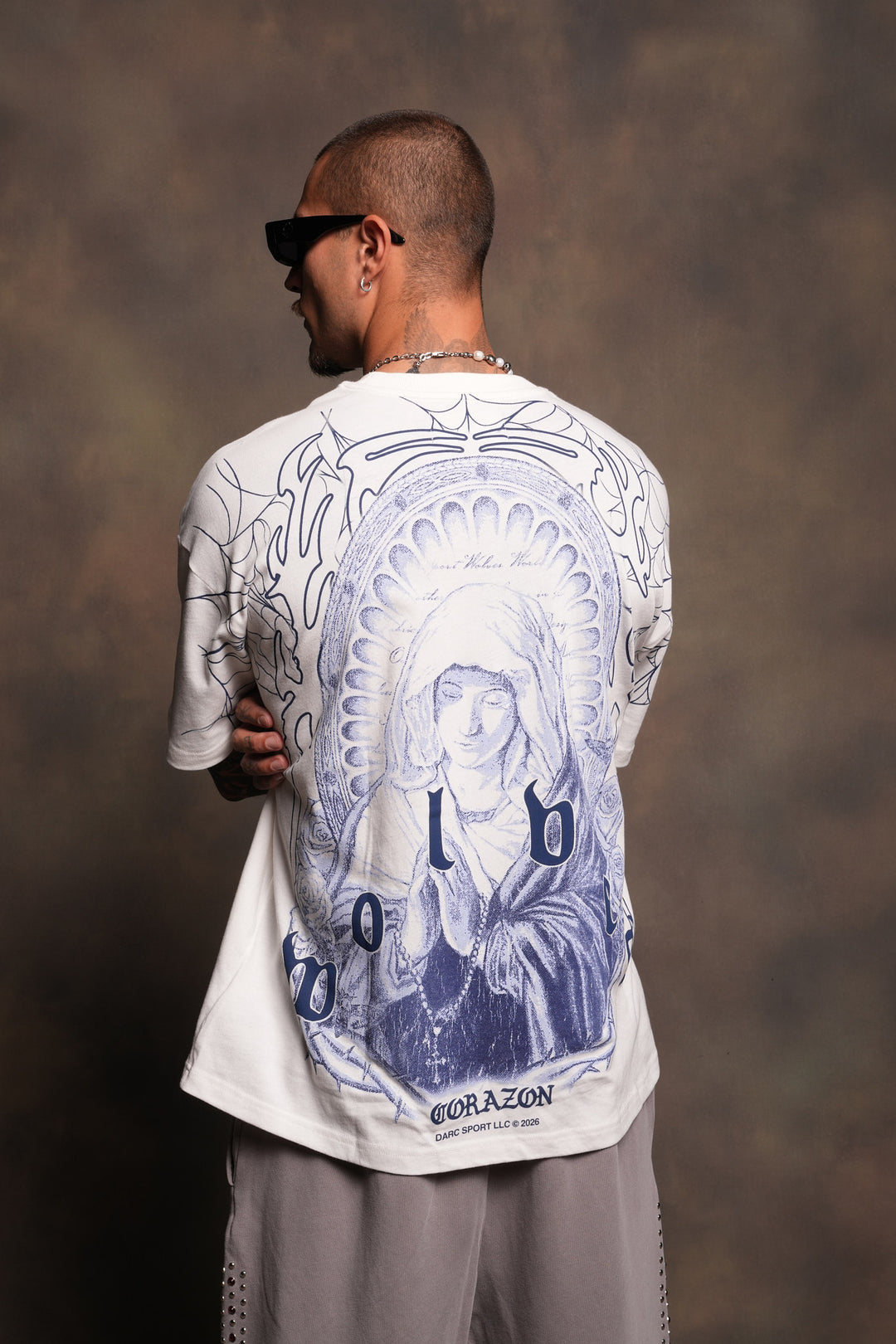 Sacred Lady Premium Oversized Tee In Cream