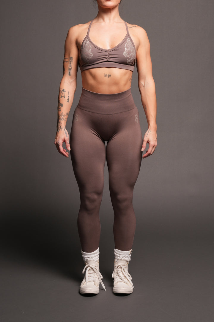 Dual Everson Seamless Leggings In Mojave Brown