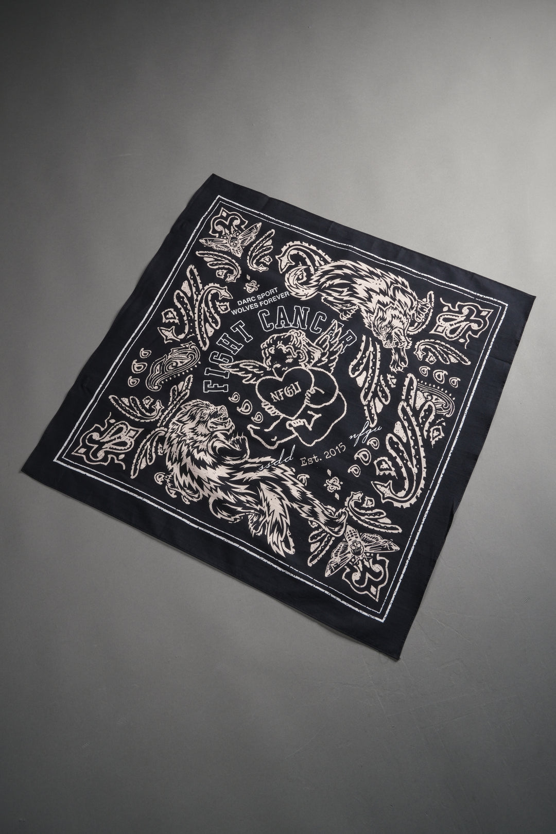 Heart Cherub Bandana in Black