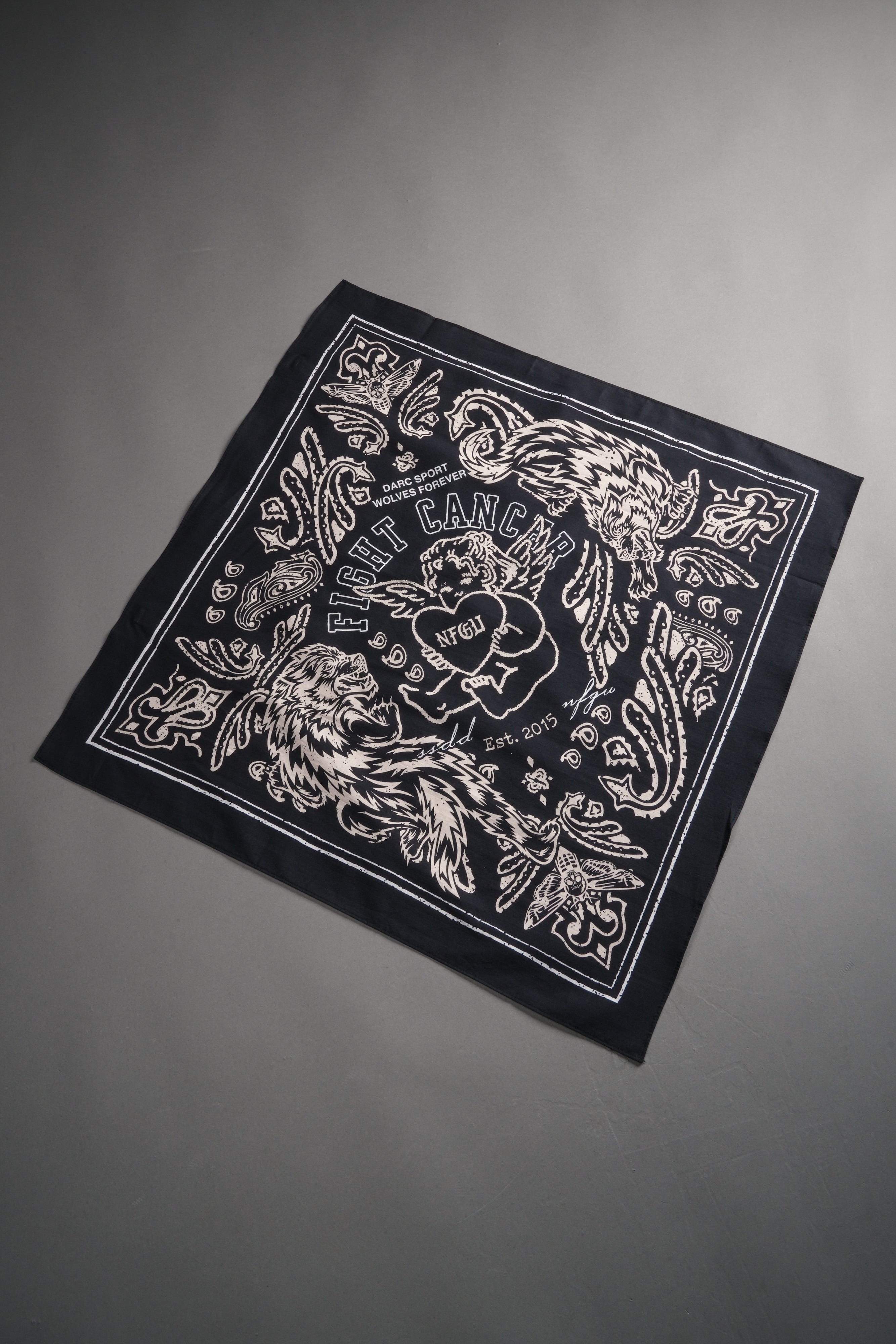 Heart Cherub Bandana in Black