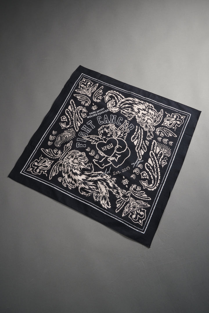 Heart Cherub Bandana in Black