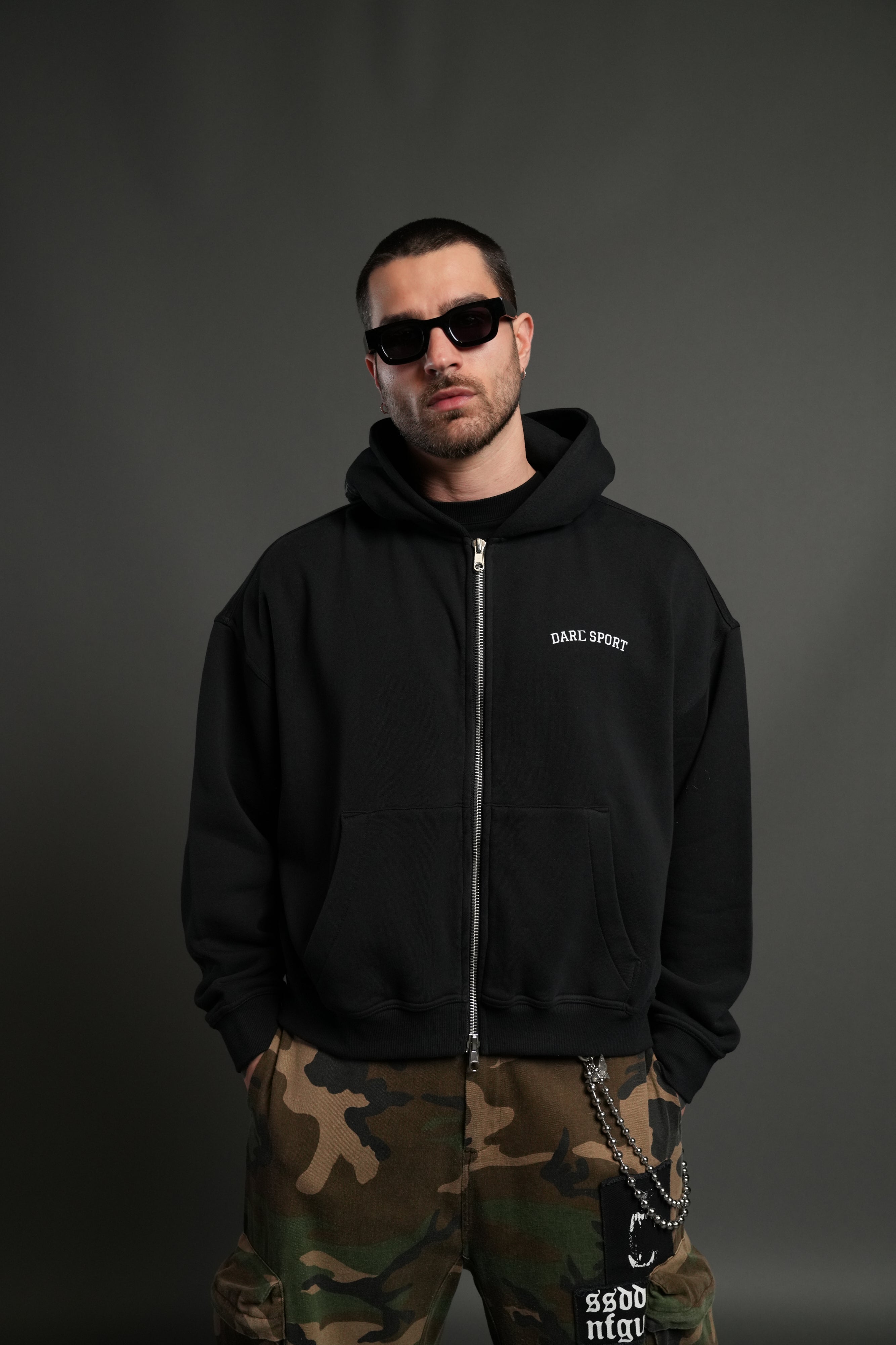 Inner Wolf Vex Double Zip Hoodie in Black – DarcSport