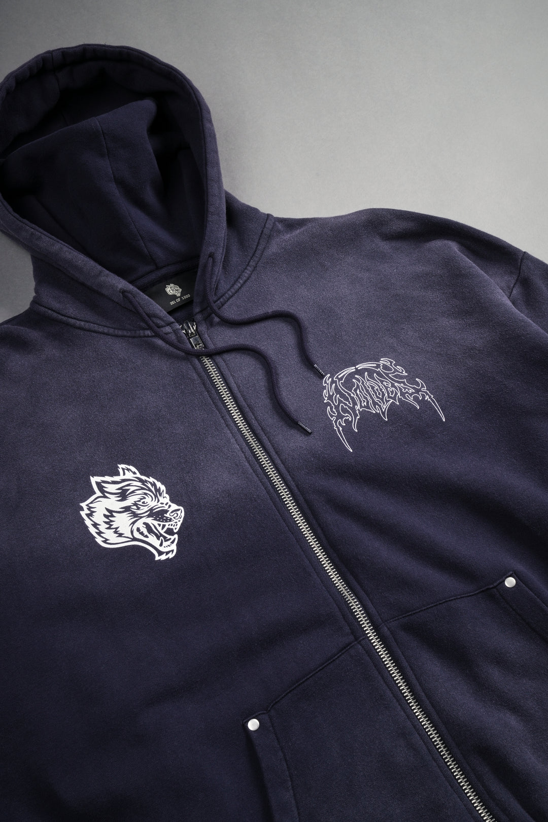 Wolves Hesh Forever Rivet "Chambers" Zip Hoodie in Nightshade Sun Fade