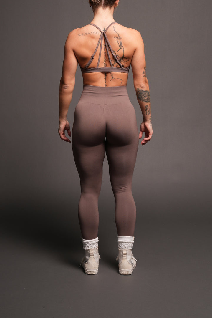 Dual Everson Seamless Leggings In Mojave Brown