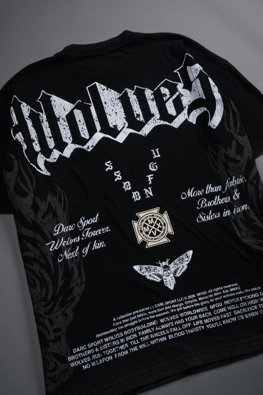 Wlvs Fire Premium Oversized Tee in Black