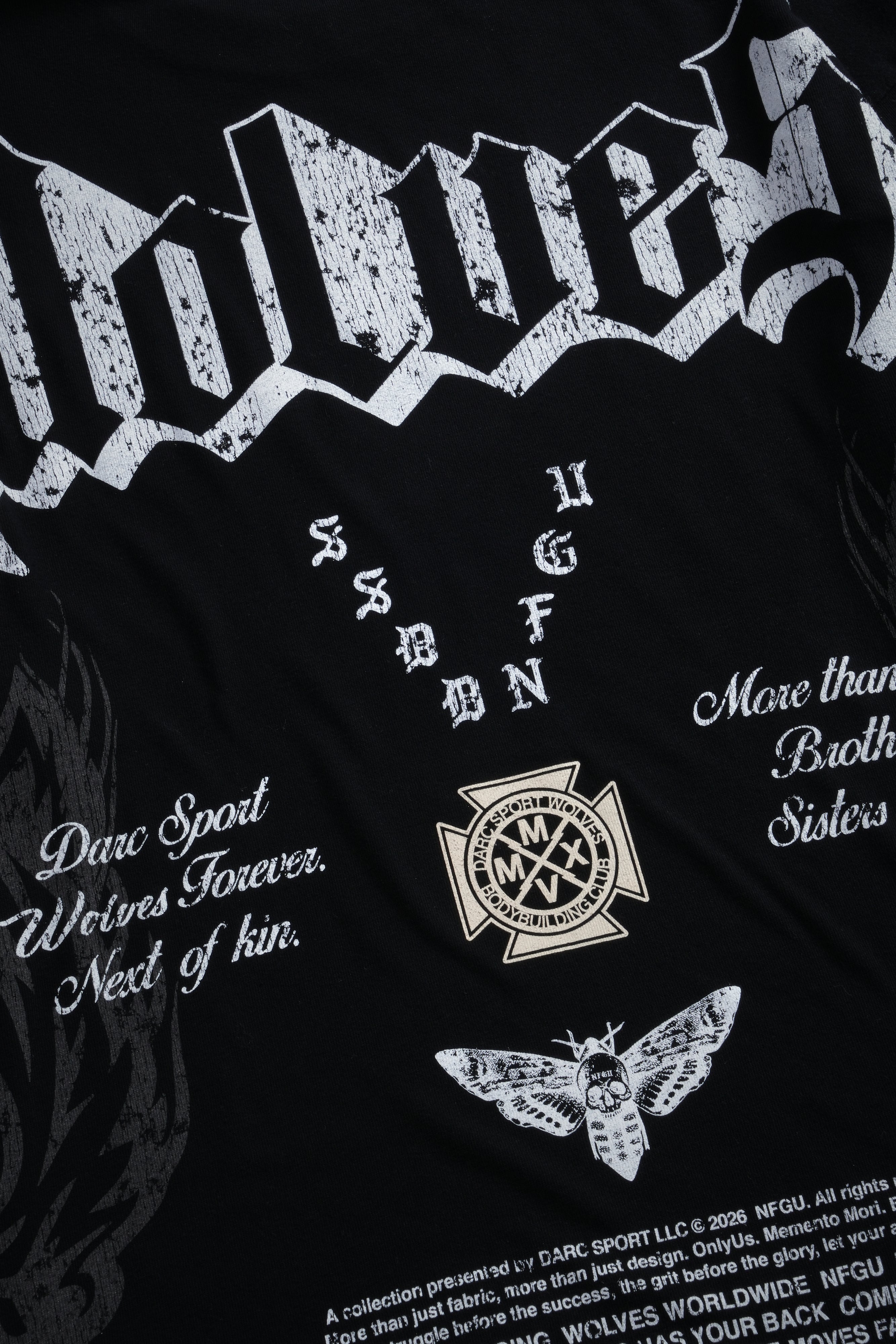Wlvs Fire Premium Oversized Tee in Black