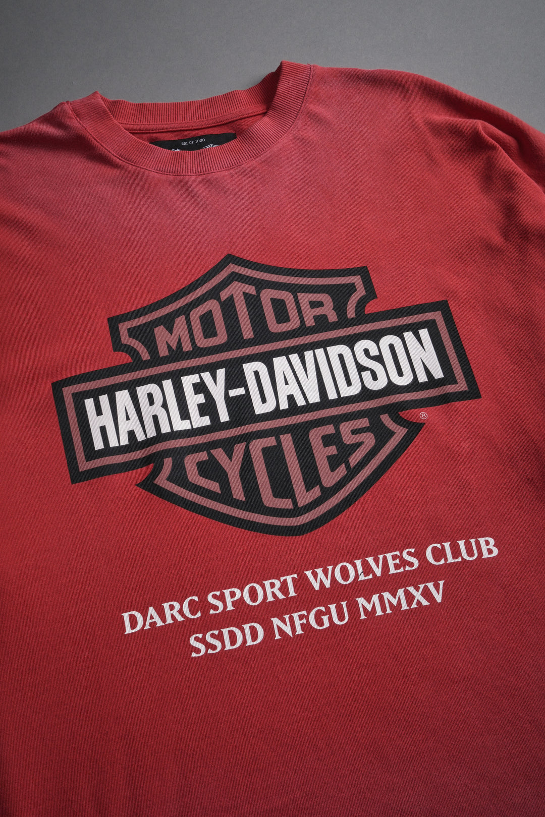 Our Clubs Premium Unisex Raw Hem "Box Cut" Tee in Roman Red Drift Wash