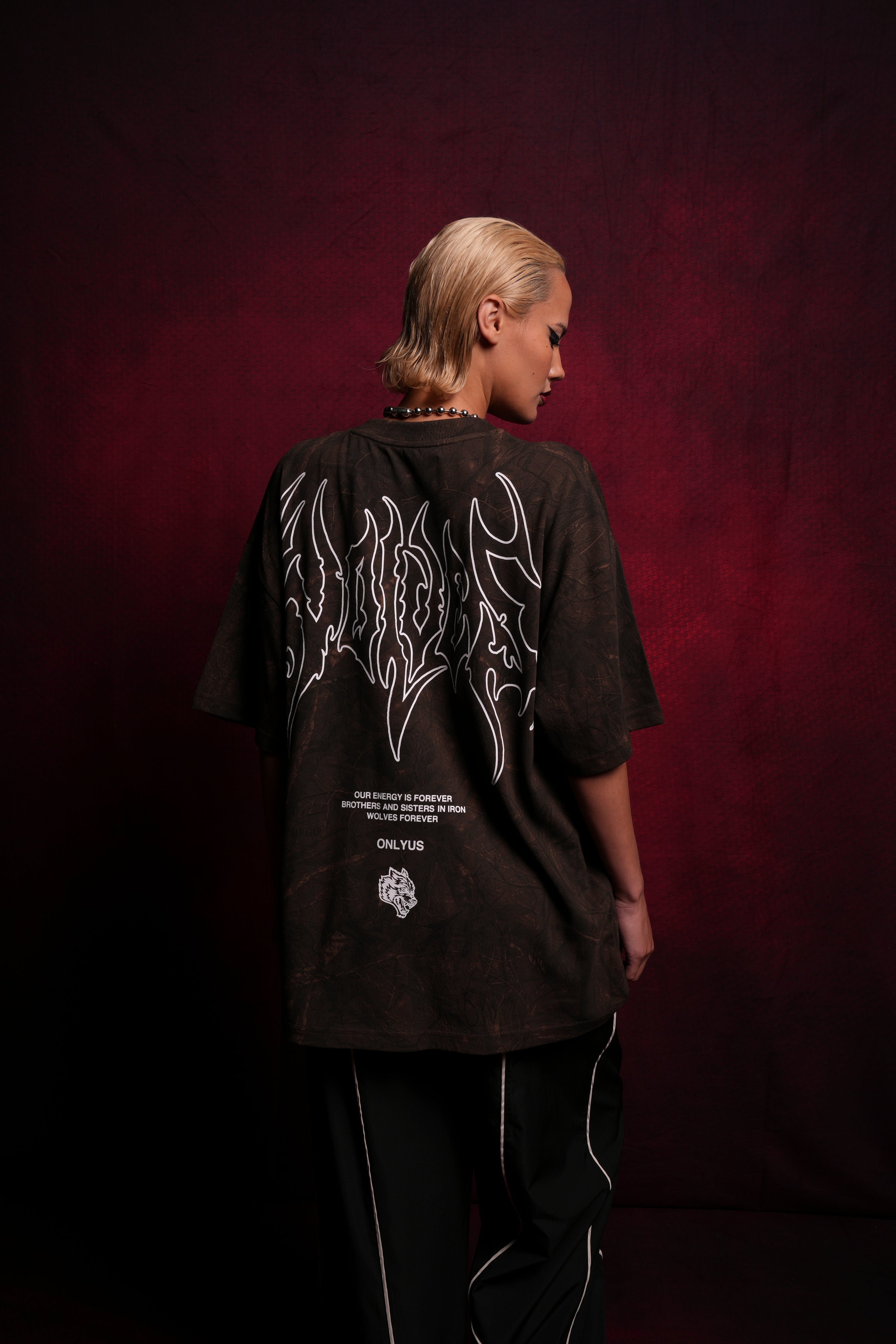 Origin Hesh "Premium" Oversized Tee in Brown Driftwood Forest Camo