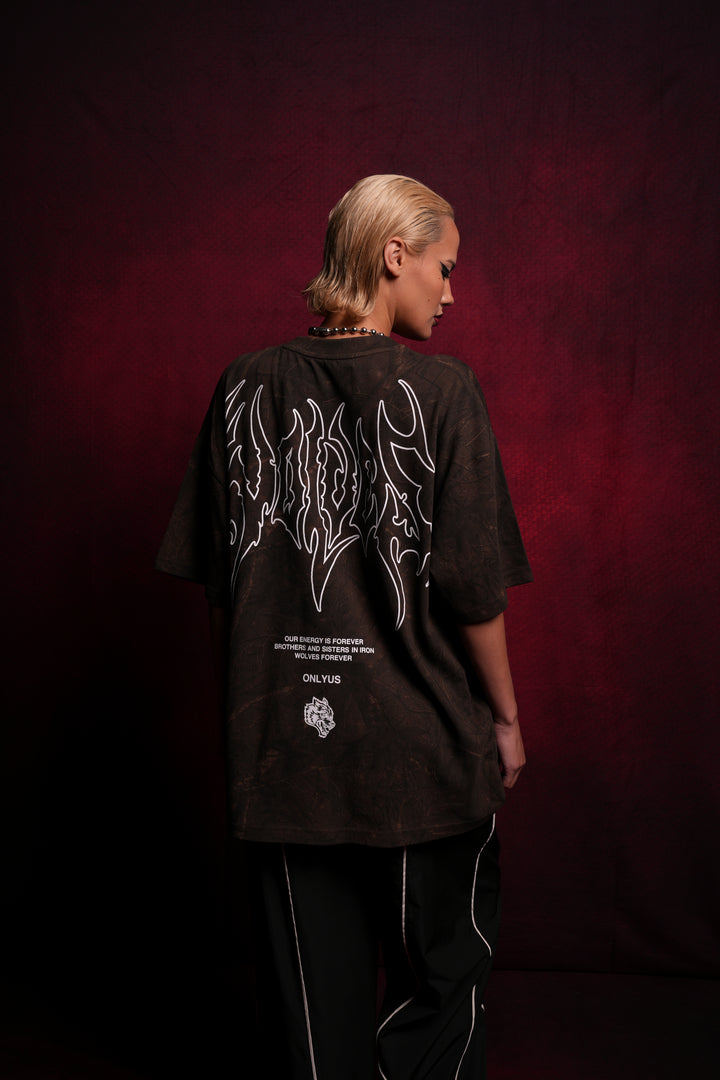 Origin Hesh "Premium" Oversized Tee in Brown Driftwood Forest Camo