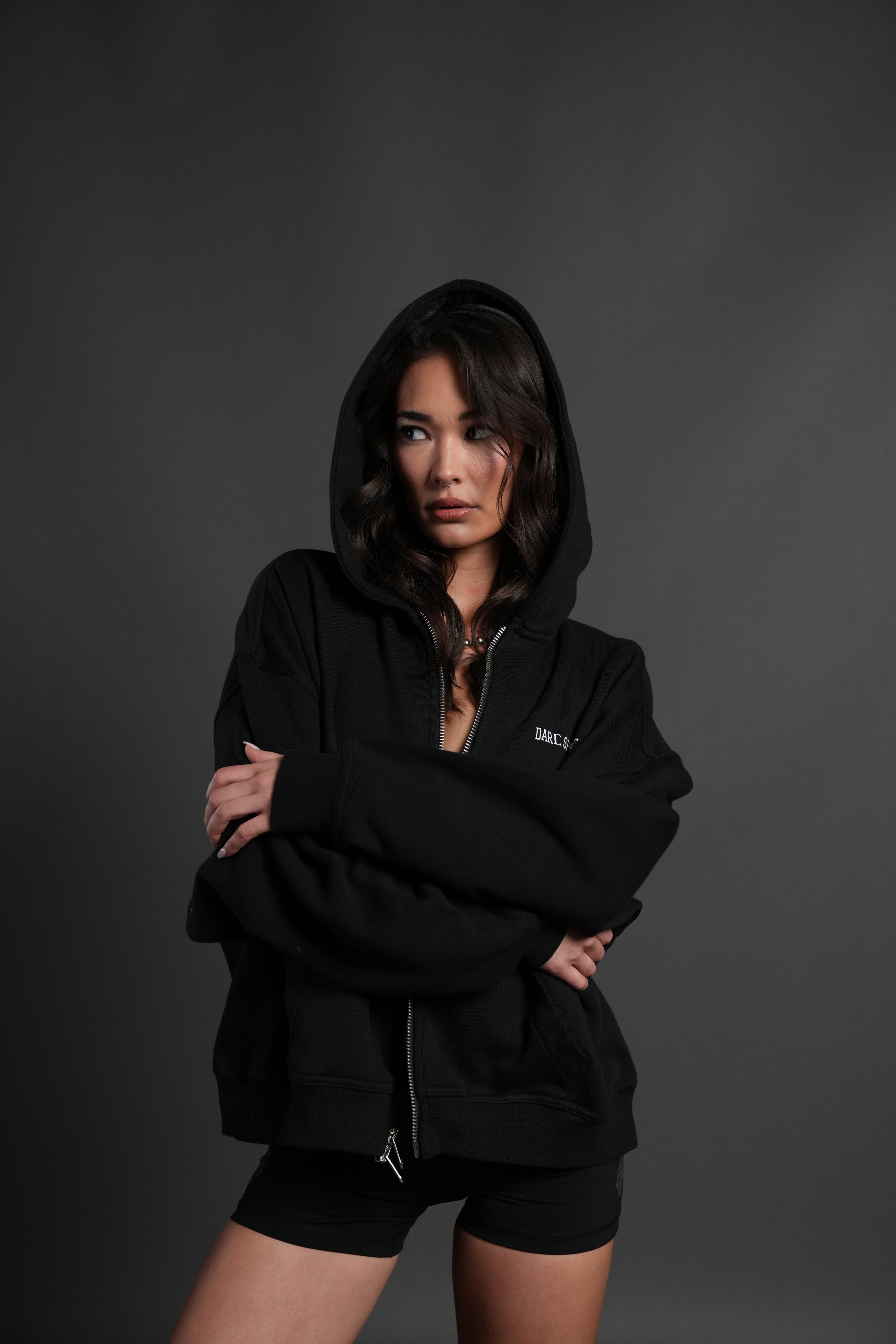 Inner Wolf Vex Double Zip Hoodie in Black – DarcSport