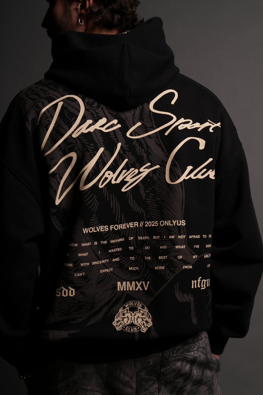 Pray For Wolves "Grunge" Hoodie in Black