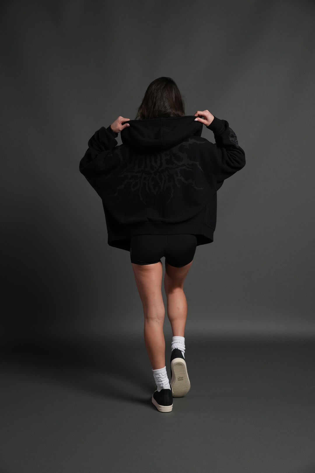 Vader Vex Double Zip Hoodie in Black