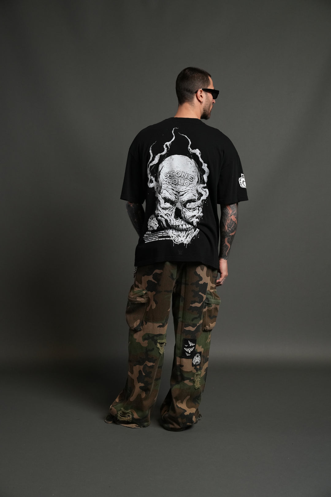 Stone Cold Riddick Premium Oversized Tee in Black