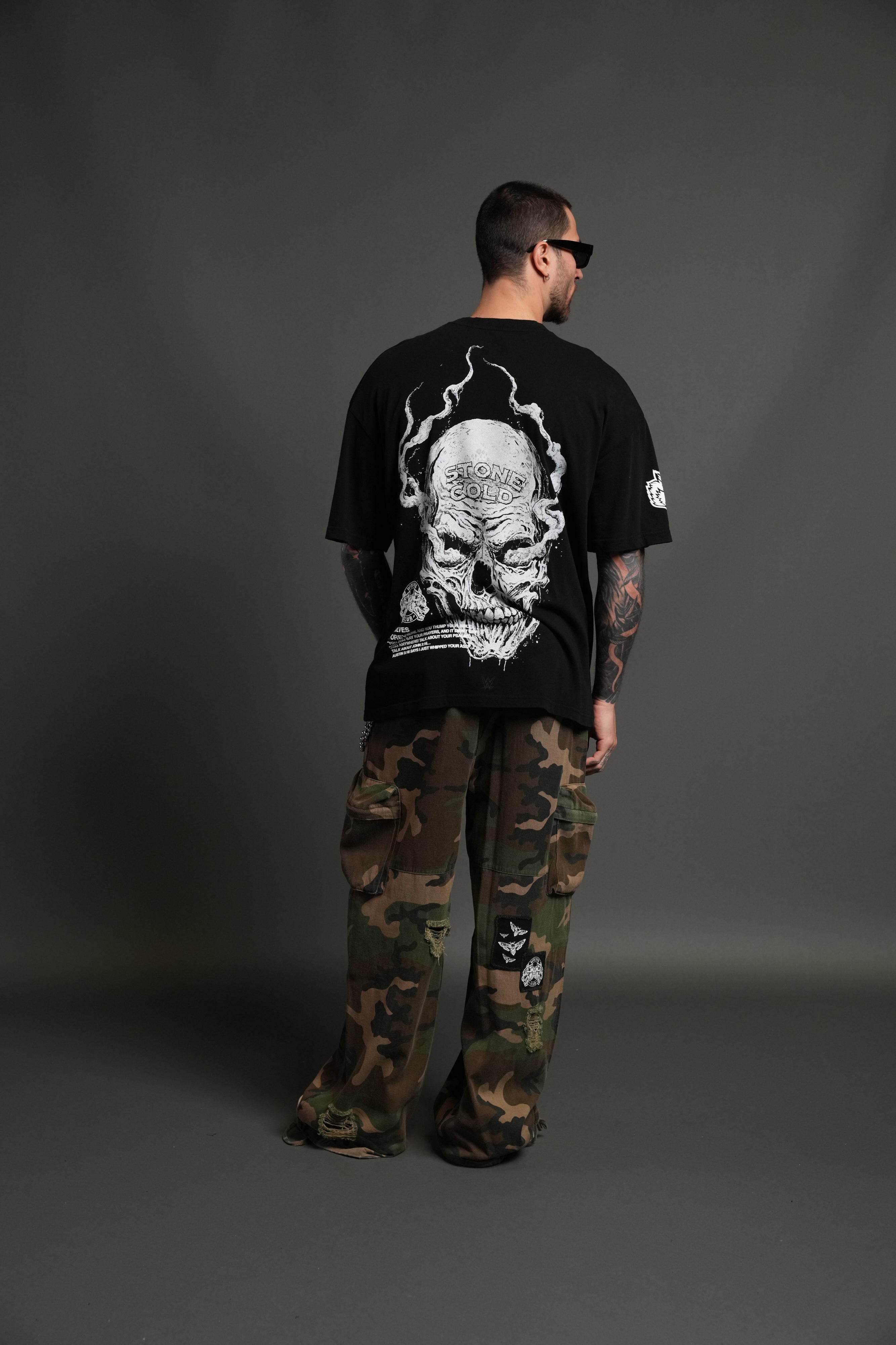 Stone Cold Riddick Premium Oversized Tee in Black