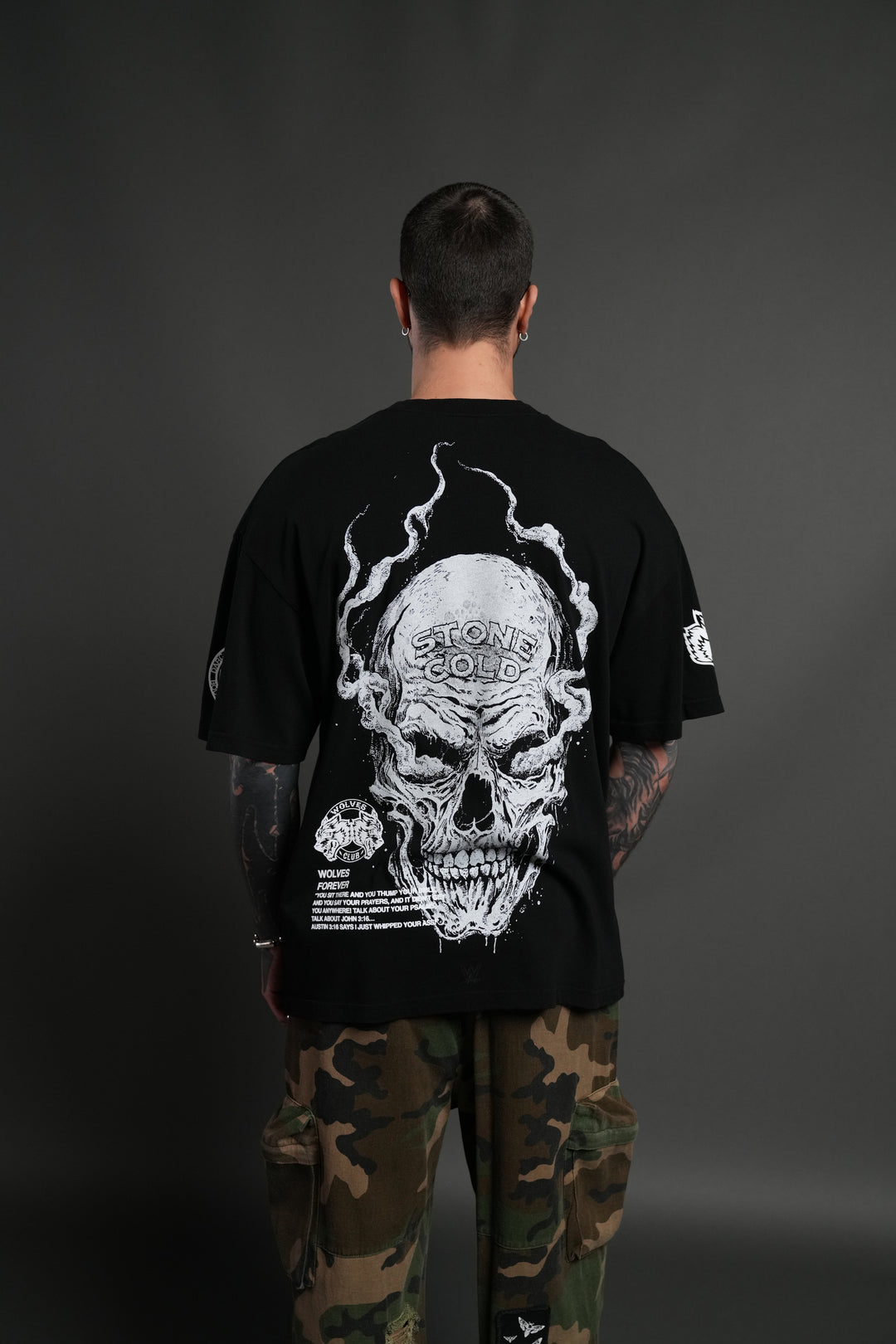 Stone Cold Riddick Premium Oversized Tee in Black