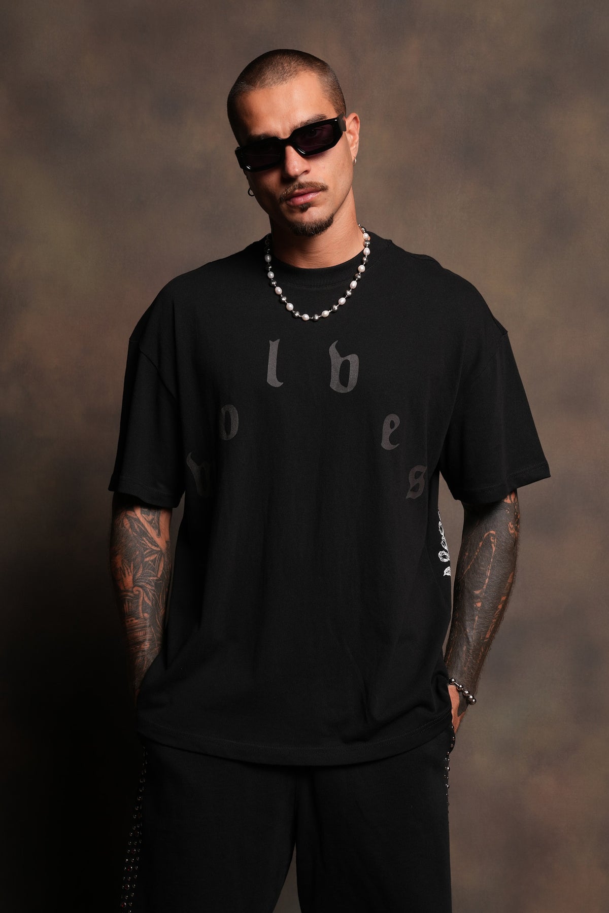 Her Prayer Premium Oversized Tee In Black