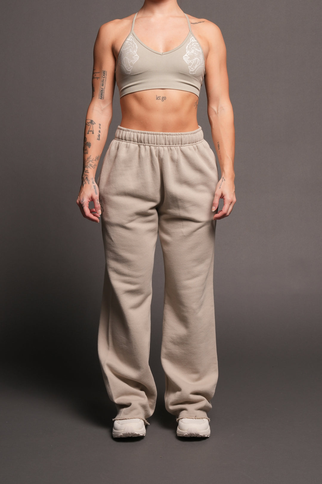 Dual Pyramid Big Cozy Sweats In Cactus Gray