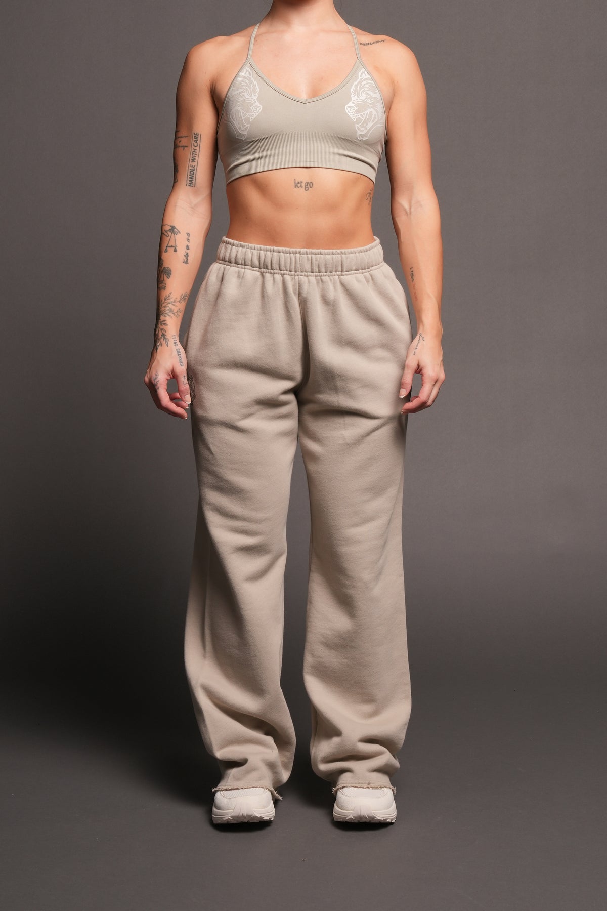 Dual Pyramid Big Cozy Sweats In Cactus Gray