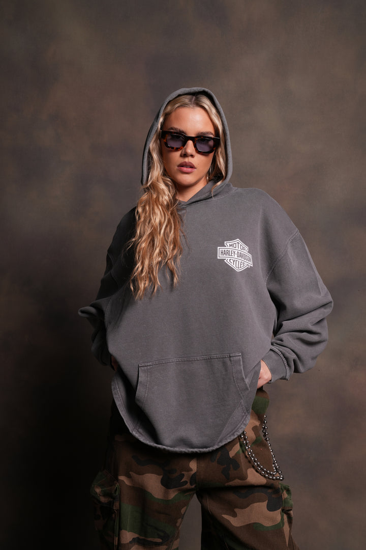 Harley-Davidson Wolves "Moaty" Hoodie in Slate Gray